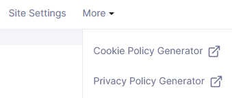 Cookie Policy Generator画面1